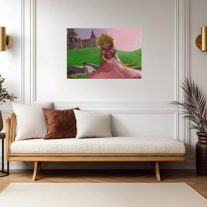 Super Mario Poster | Princess Peach Outside Her Castle - Video Games Poster