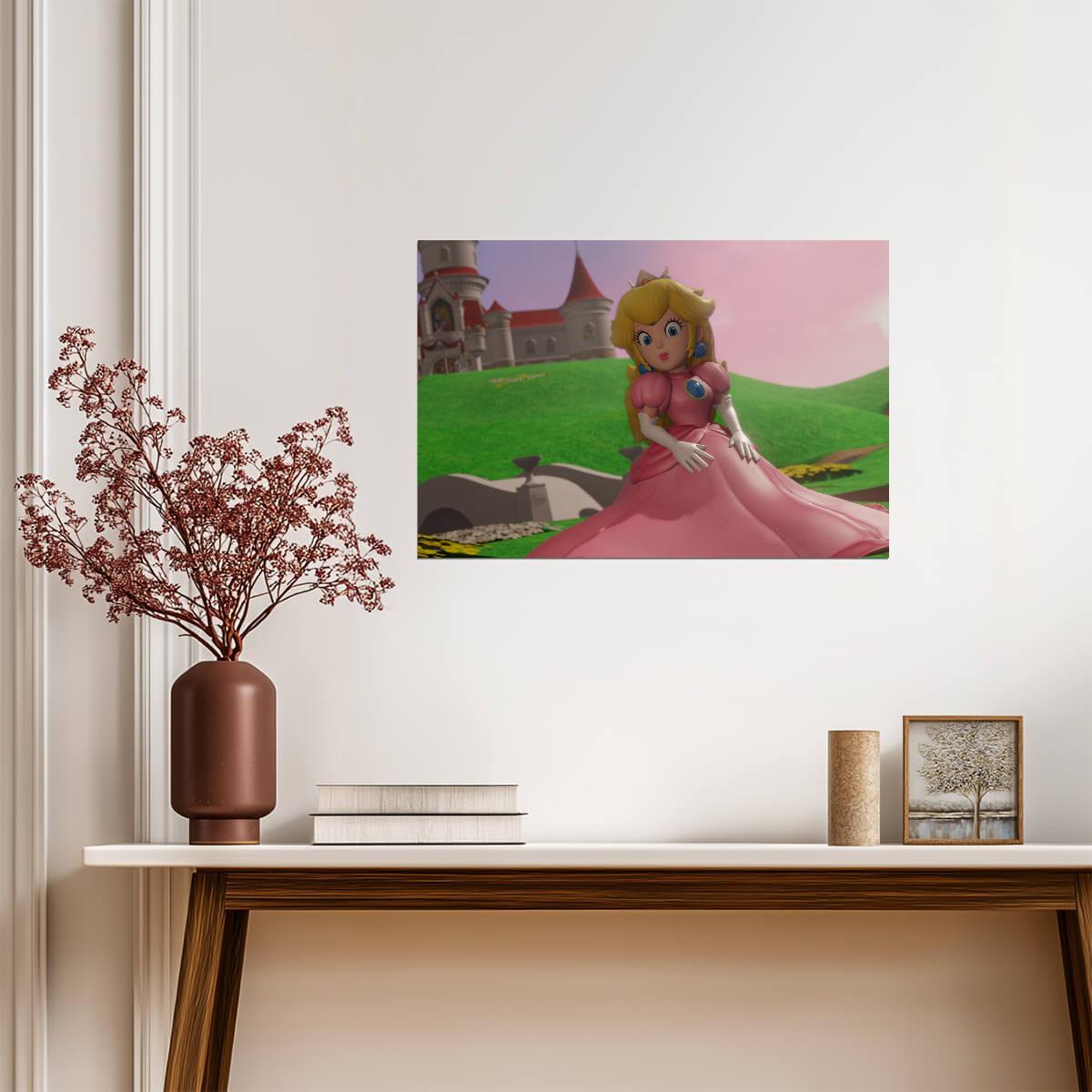Super Mario Poster | Princess Peach Outside Her Castle - Video Games Poster