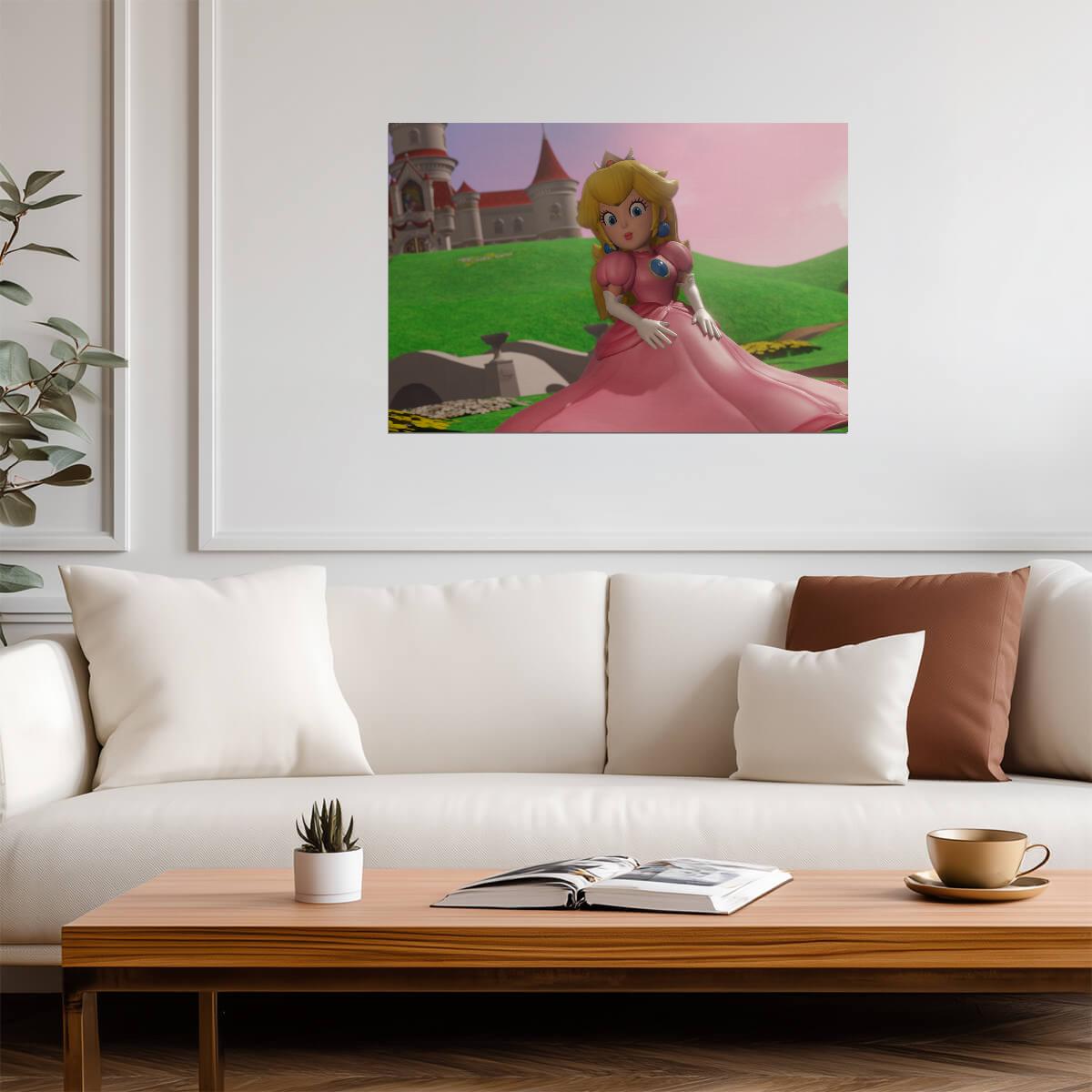 Super Mario Poster | Princess Peach Outside Her Castle - Video Games Poster