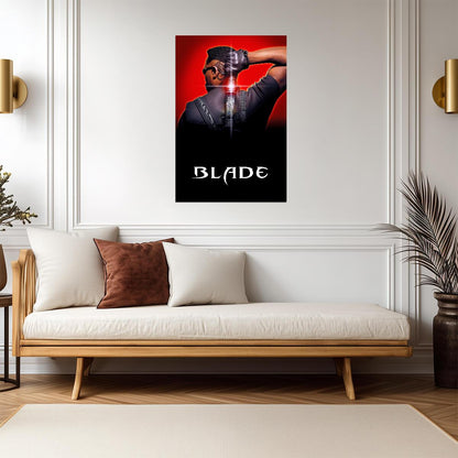 Blade Movie Poster | Wesley Snipes with a Katana Behind His Back - Movies & TV Poster