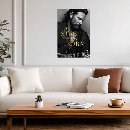 A Star Is Born Poster | Bradley Cooper Black and White Guitar Portrait - Movies & TV Poster