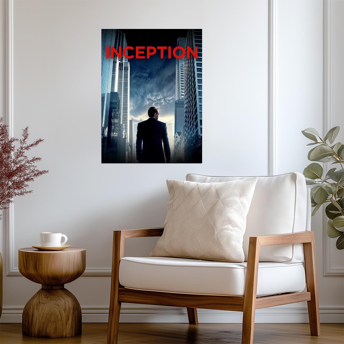 Inception Movie Poster | Cobb Facing a City Skyline - Movies & TV Poster