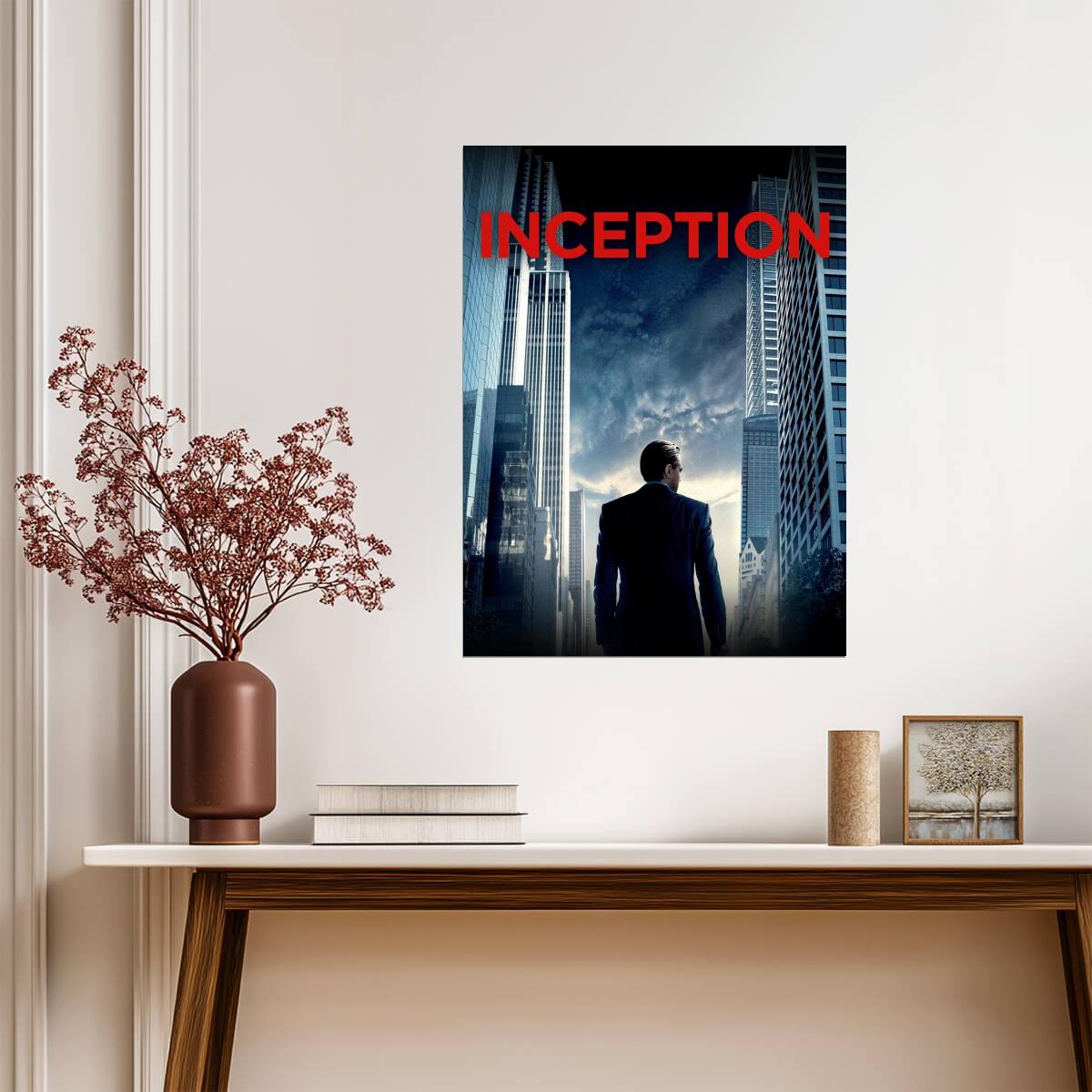 Inception Movie Poster | Cobb Facing a City Skyline - Movies & TV Poster