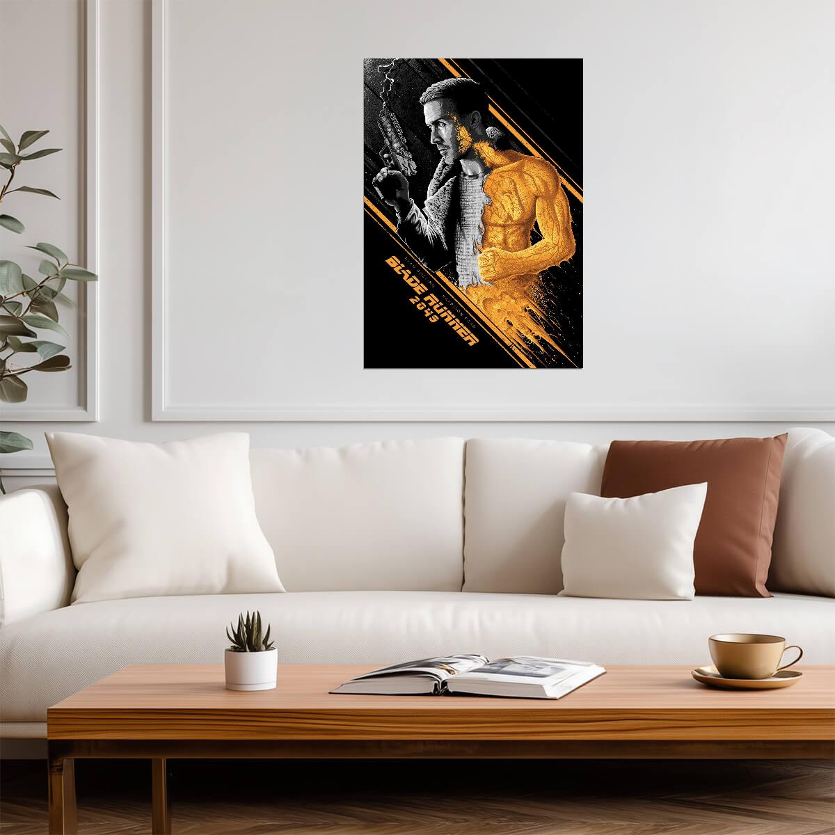 Blade Runner 2049 Movie Poster | Black and Orange Officer K Illustration - Movies & TV Poster