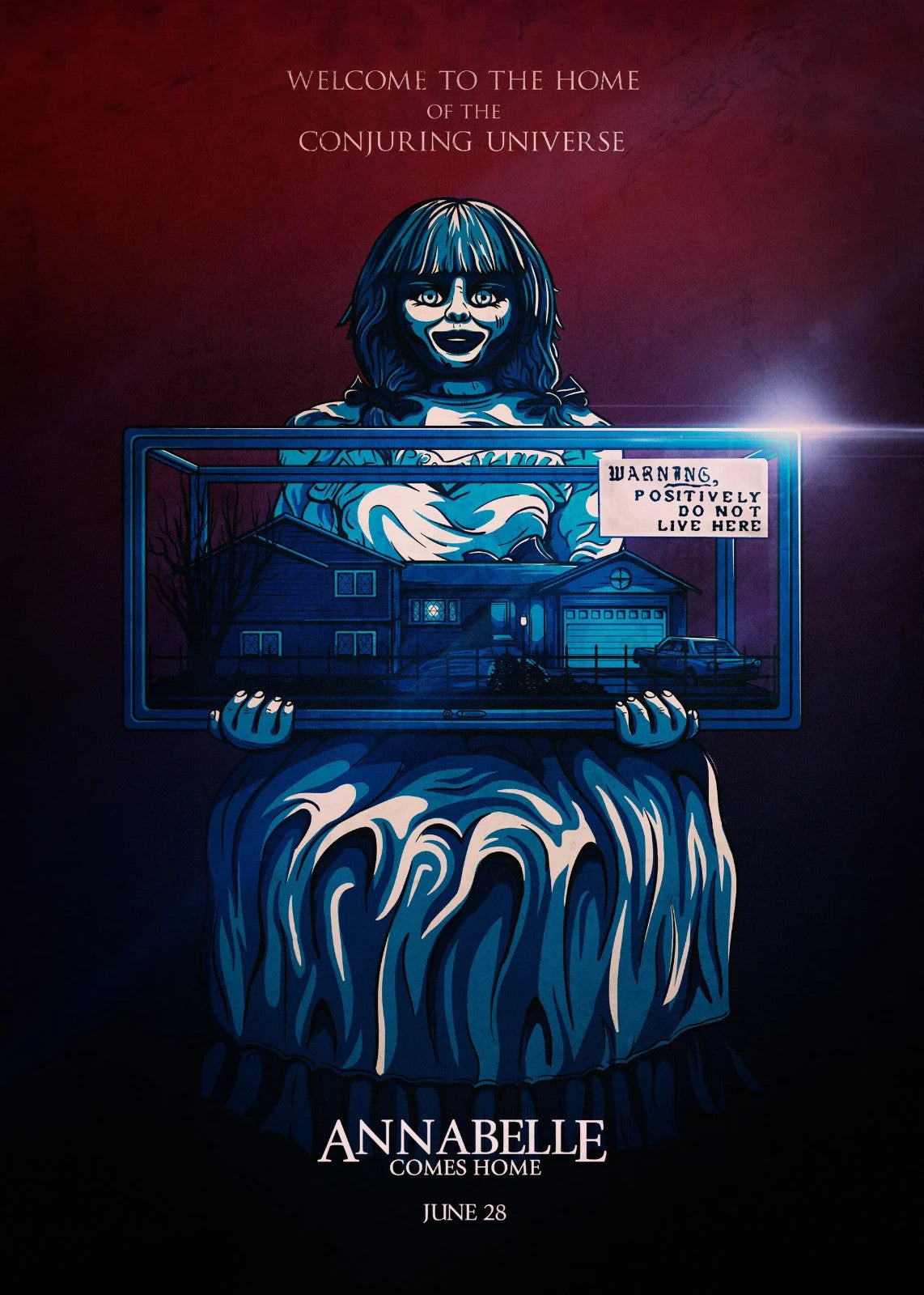 Annabelle Comes Home Movie Poster | Doll Holding a Television - Movies & TV Poster