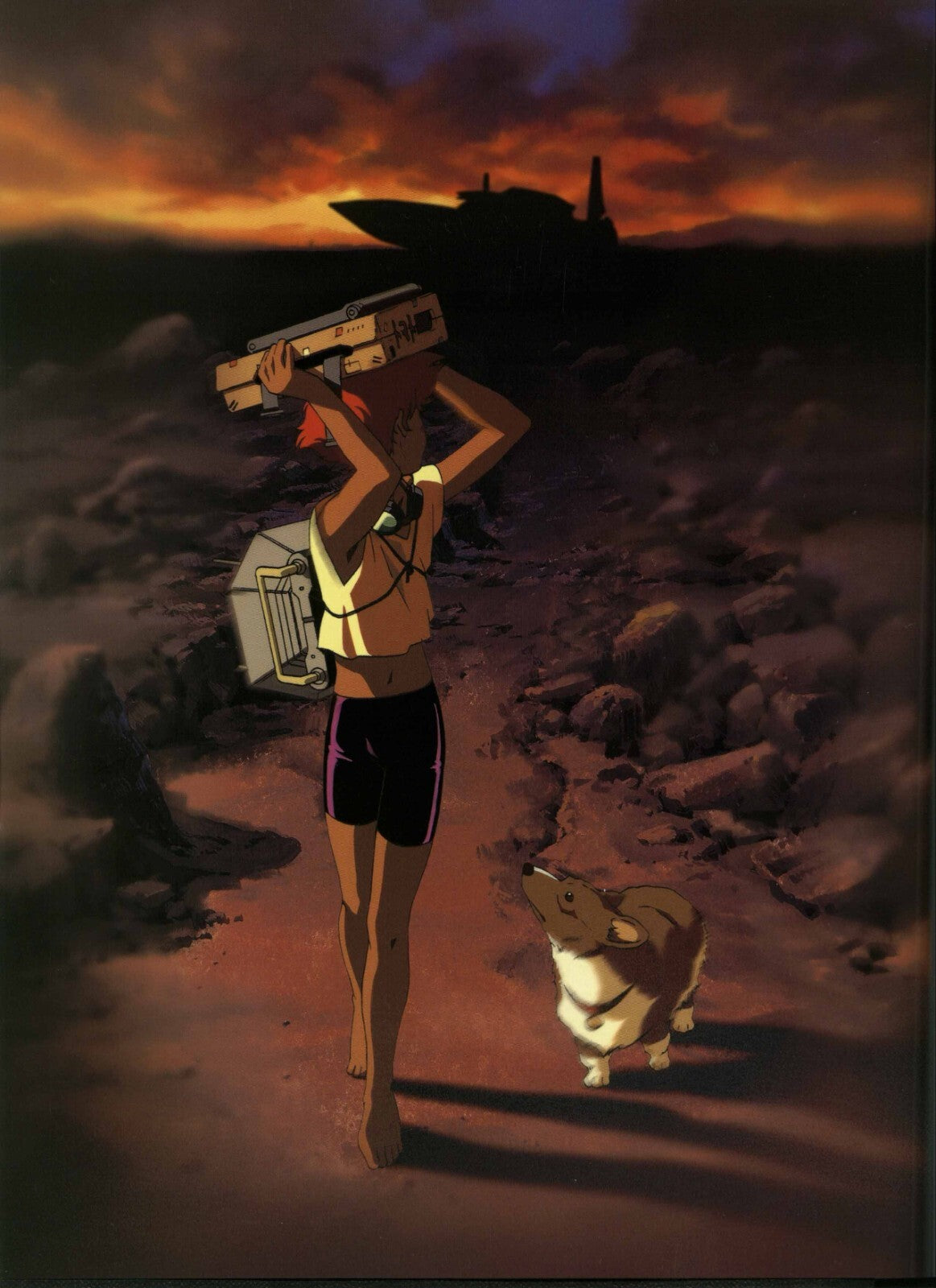 Cowboy Bebop Poster | Edward Carrying a Boombox with Ein - Anime Poster