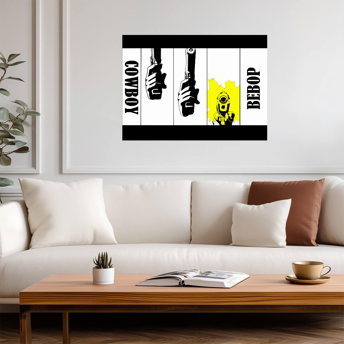 Cowboy Bebop Poster | Spike's Pistol in Three Panels - Anime Poster
