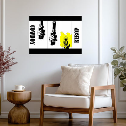 Cowboy Bebop Poster | Spike's Pistol in Three Panels - Anime Poster