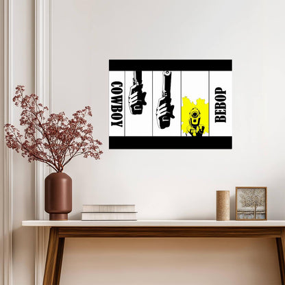 Cowboy Bebop Poster | Spike's Pistol in Three Panels - Anime Poster