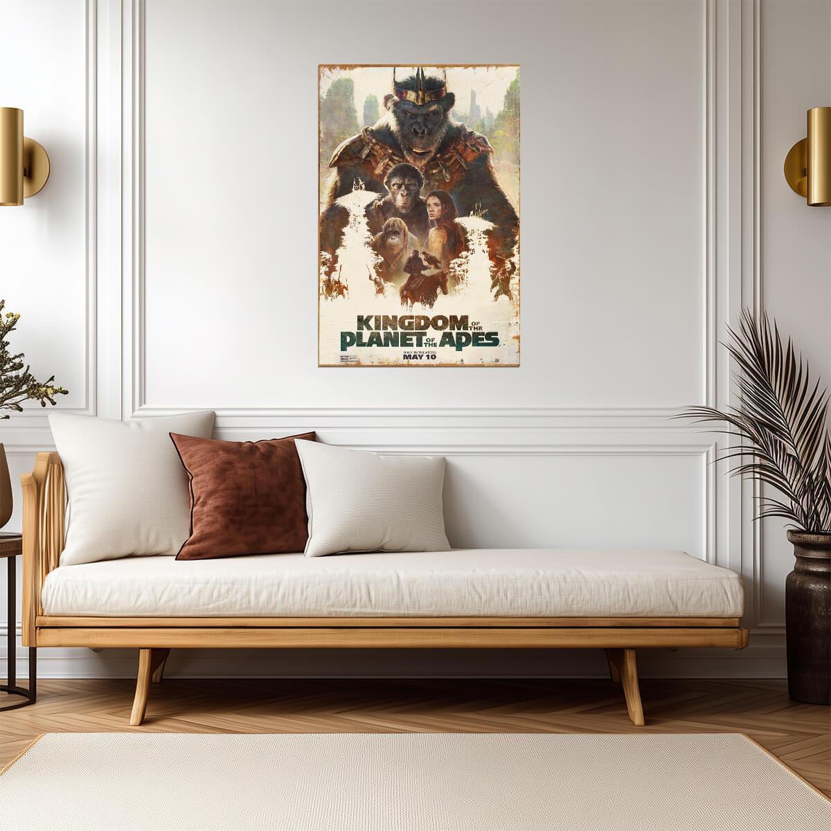 Kingdom of the Planet of the Apes Movie Poster | Painted Cast Montage - Movies & TV Poster