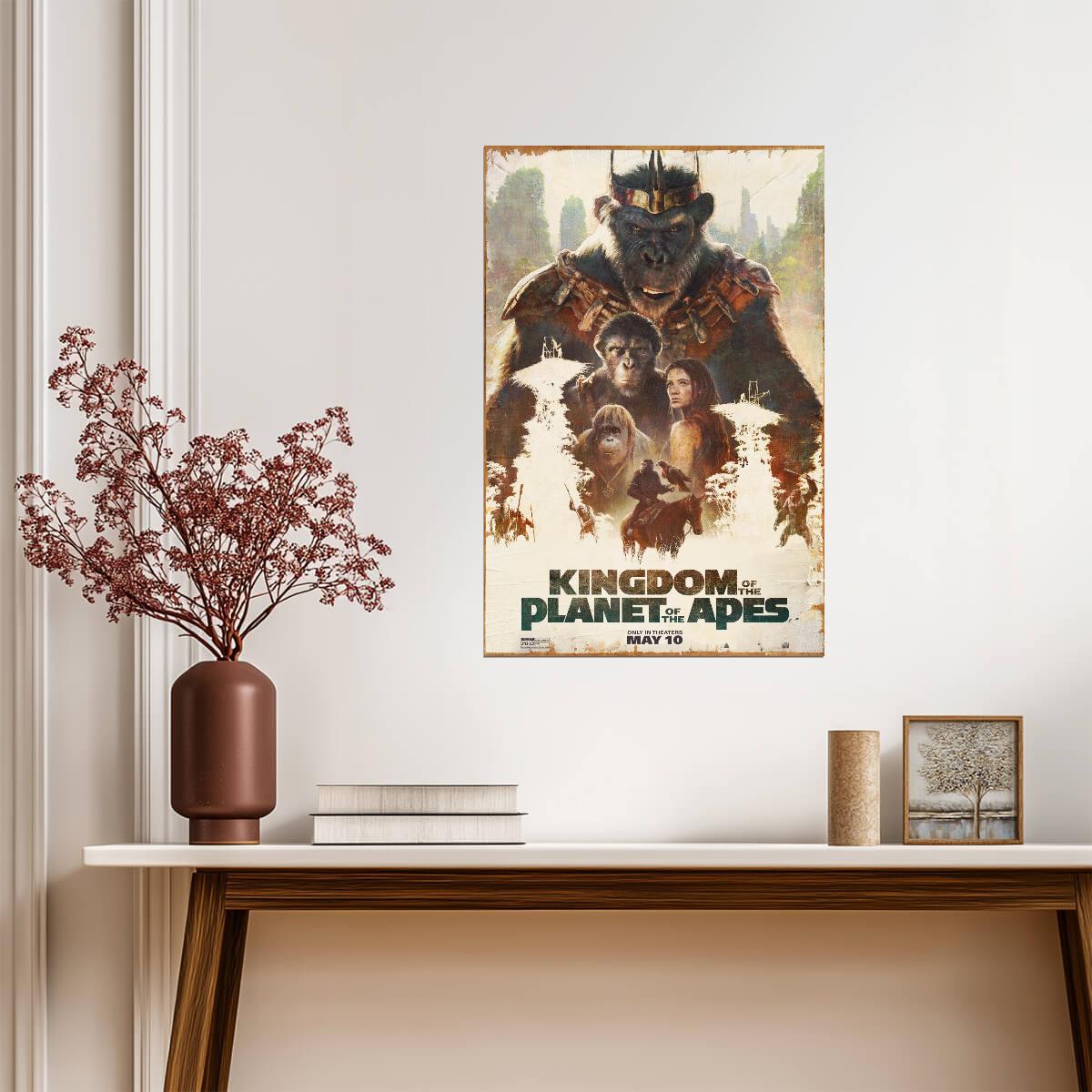 Kingdom of the Planet of the Apes Movie Poster | Painted Cast Montage - Movies & TV Poster