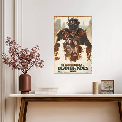 Kingdom of the Planet of the Apes Movie Poster | Painted Cast Montage - Movies & TV Poster