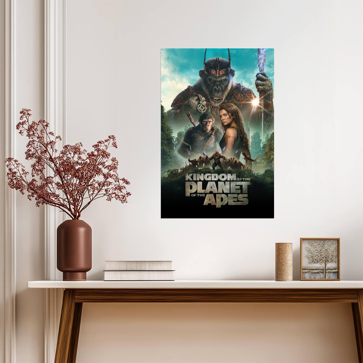 Kingdom of the Planet of the Apes Movie Poster | Proximus Caesar Holding a Staff - Movies & TV Poster