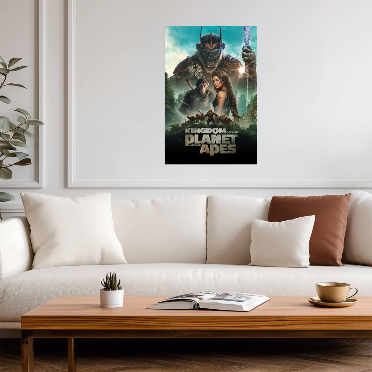 Kingdom of the Planet of the Apes Movie Poster | Proximus Caesar Holding a Staff - Movies & TV Poster
