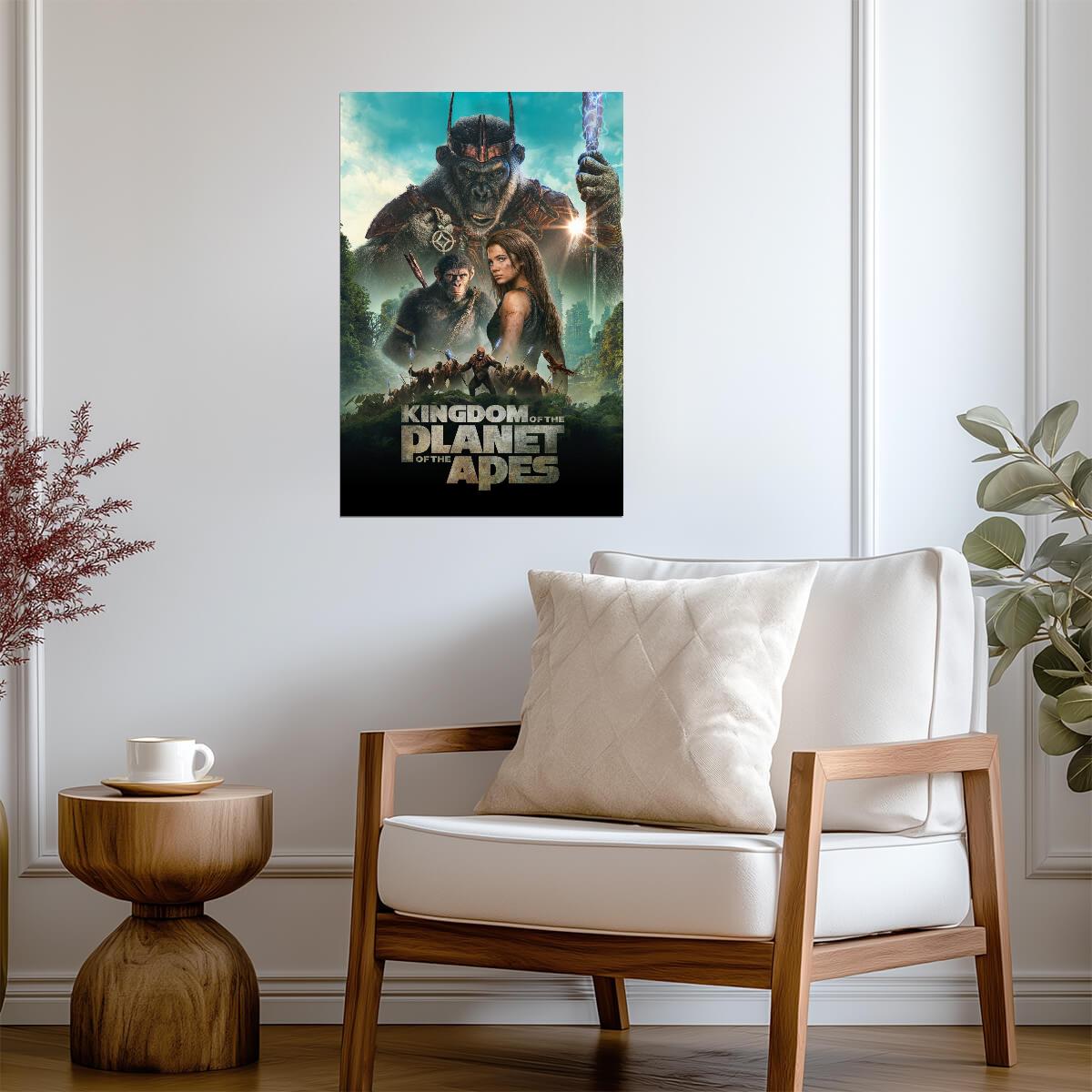 Kingdom of the Planet of the Apes Movie Poster | Proximus Caesar Holding a Staff - Movies & TV Poster