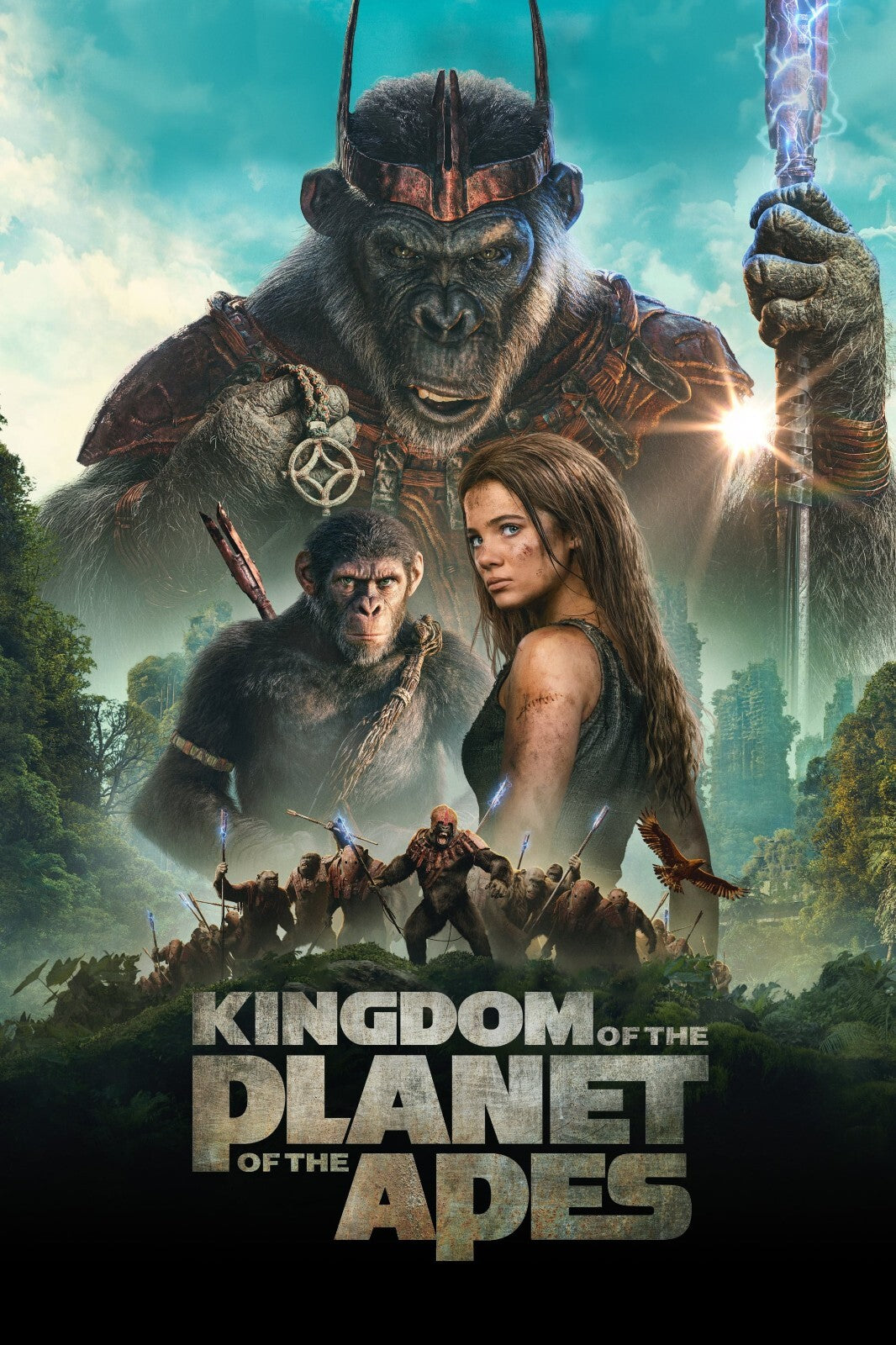 Kingdom of the Planet of the Apes Movie Poster | Proximus Caesar Holding a Staff - Movies & TV Poster
