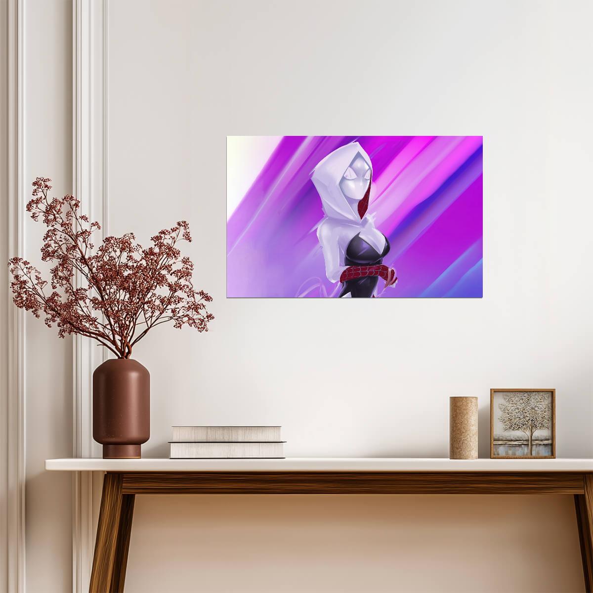 Spider-Man Across the Spider-Verse Movie Poster | Spider-Gwen on Purple - Movies & TV Poster