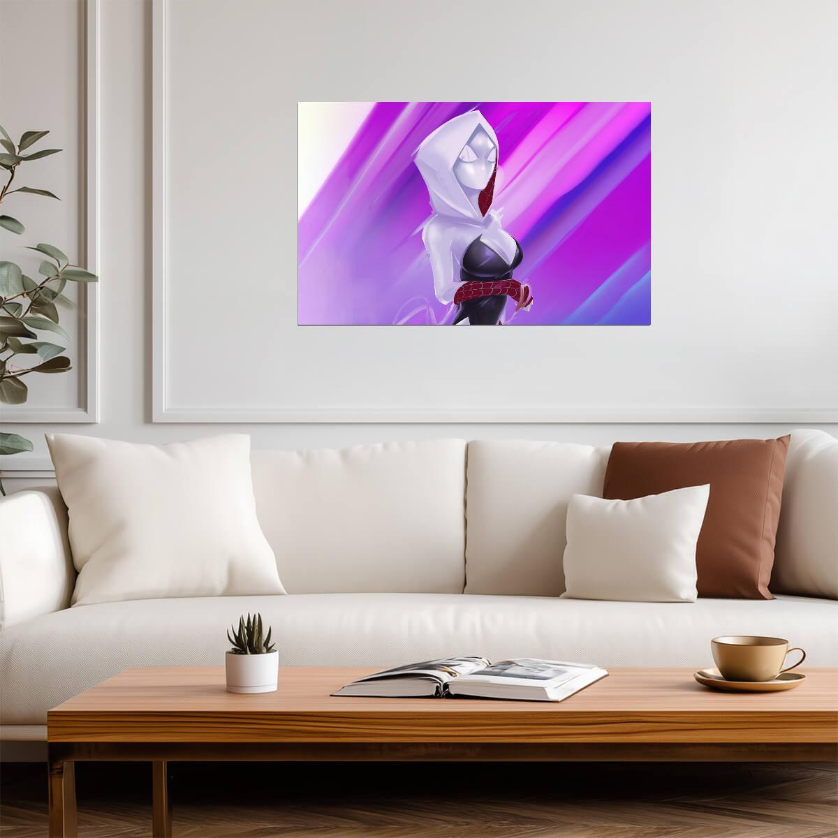 Spider-Man Across the Spider-Verse Movie Poster | Spider-Gwen on Purple - Movies & TV Poster