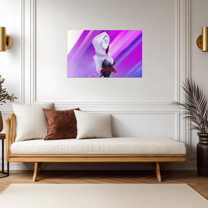 Spider-Man Across the Spider-Verse Movie Poster | Spider-Gwen on Purple - Movies & TV Poster