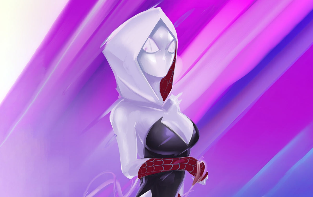 Spider-Man Across the Spider-Verse Movie Poster | Spider-Gwen on Purple - Movies & TV Poster