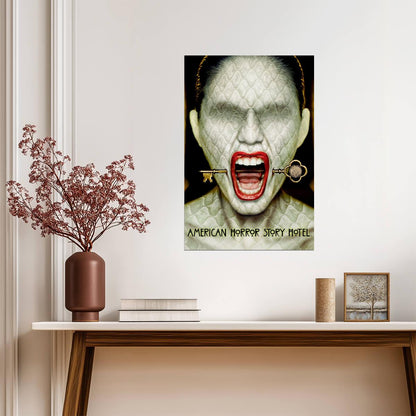 American Horror Story Hotel Poster | Screaming Face | Horror Series Print - Movies & TV Poster