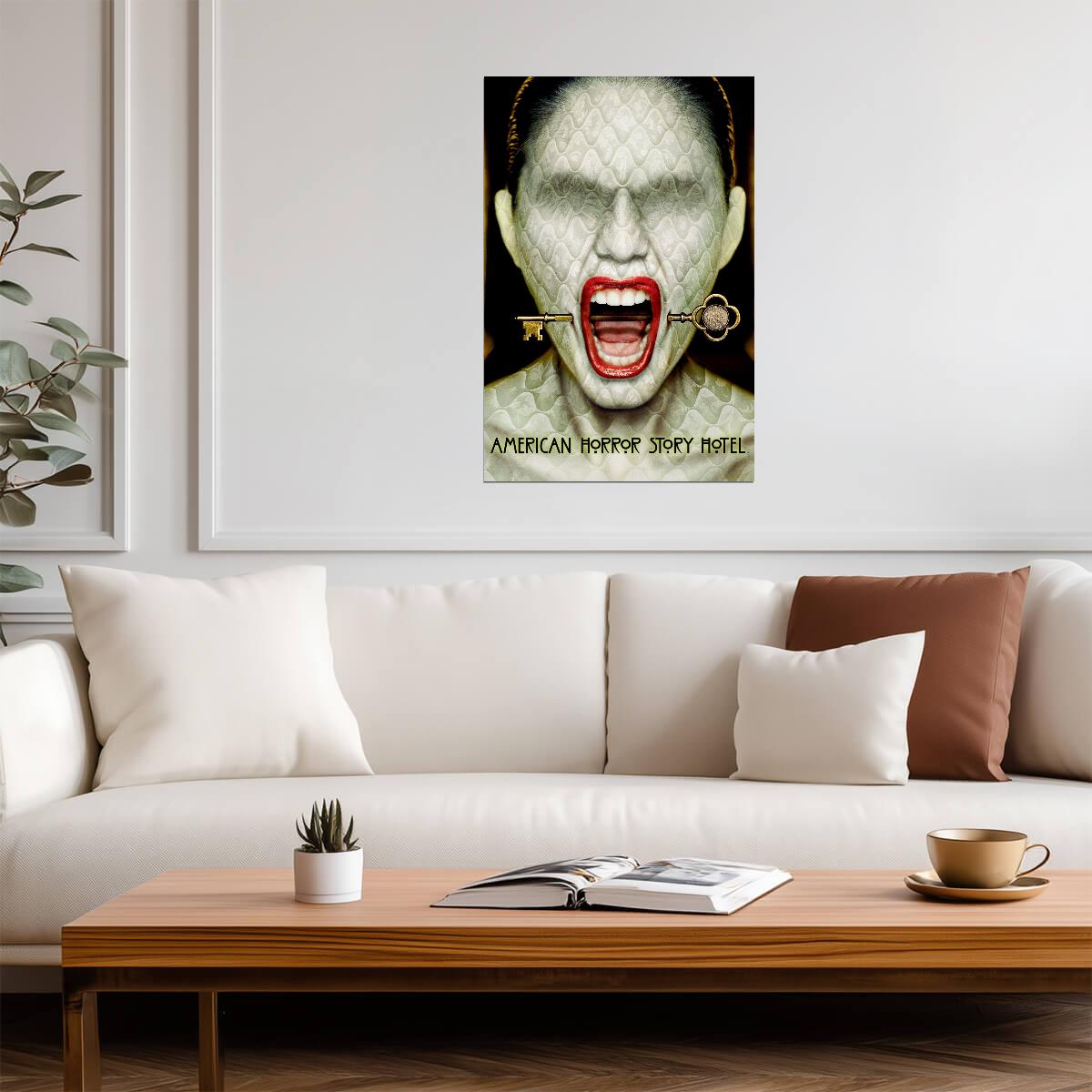 American Horror Story Hotel Poster | Screaming Face | Horror Series Print - Movies & TV Poster