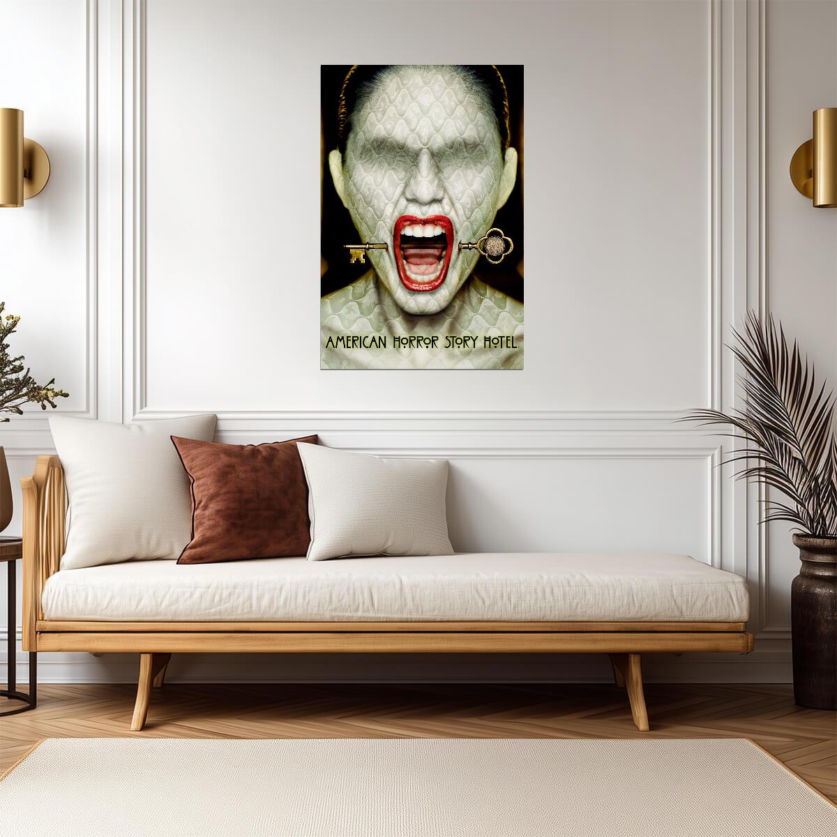 American Horror Story Hotel Poster | Screaming Face | Horror Series Print - Movies & TV Poster