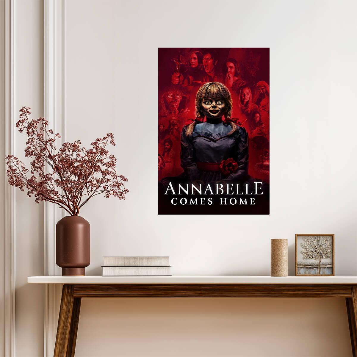 Annabelle Comes Home Movie Poster | Red Cast Collage - Movies & TV Poster