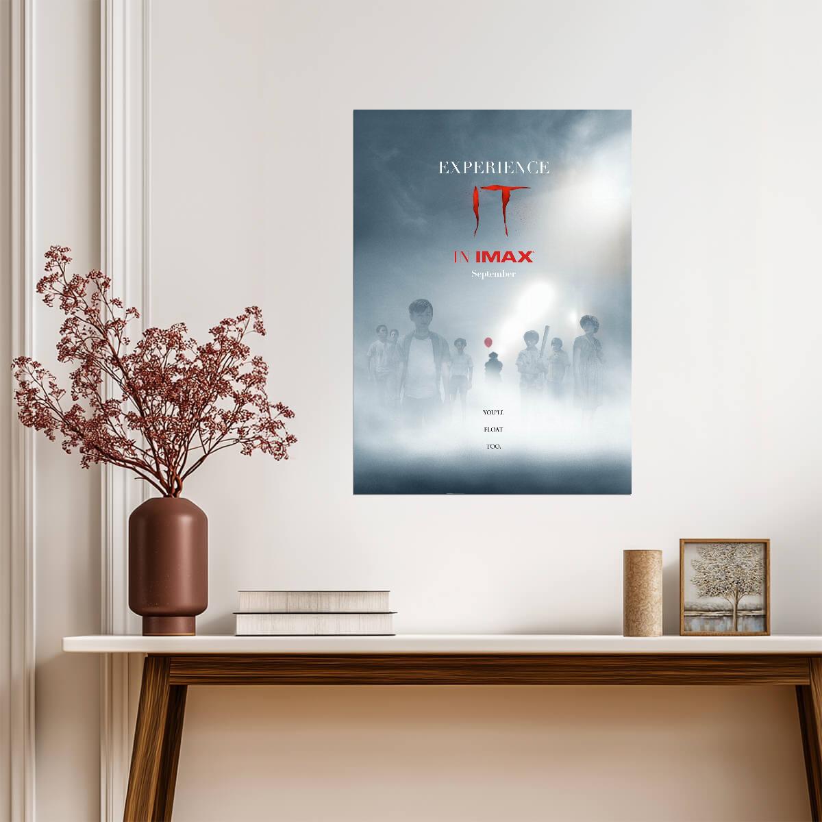 IT 2017 Movie Poster | Floating Children and a Red Balloon in the Mist - Movies & TV Poster
