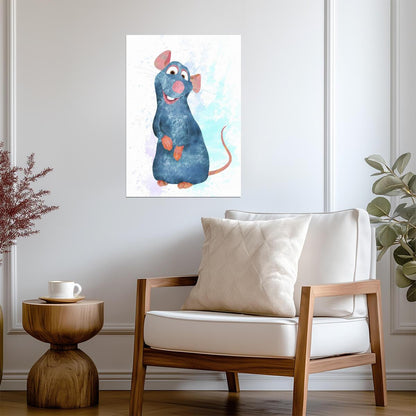 Ratatouille Movie Poster | Remy Watercolor Style Illustration - Movies & TV Poster