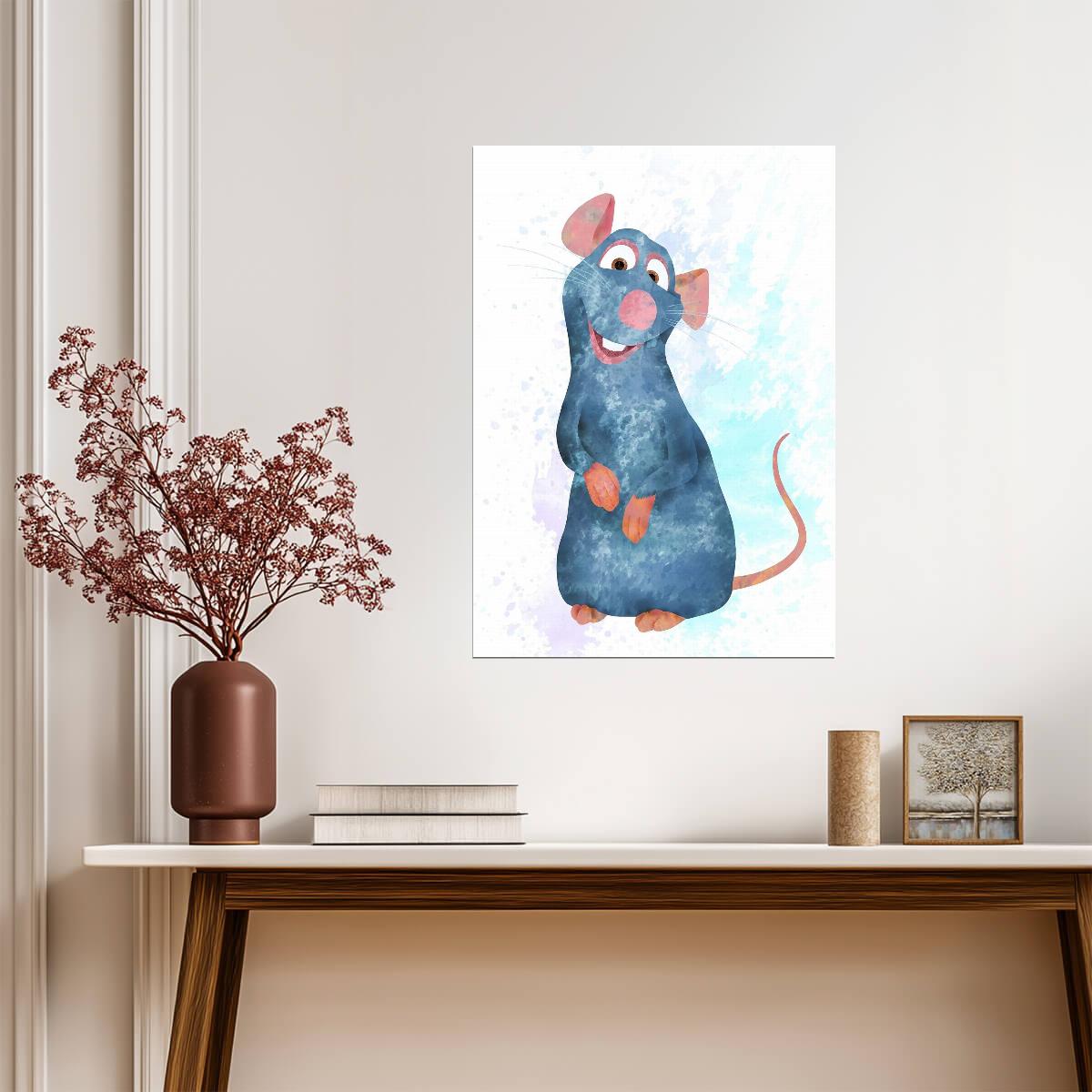 Ratatouille Movie Poster | Remy Watercolor Style Illustration - Movies & TV Poster