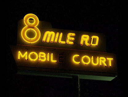 8 Mile Road Mobile Court Poster | Neon Sign Movie Print - Movies & TV Poster