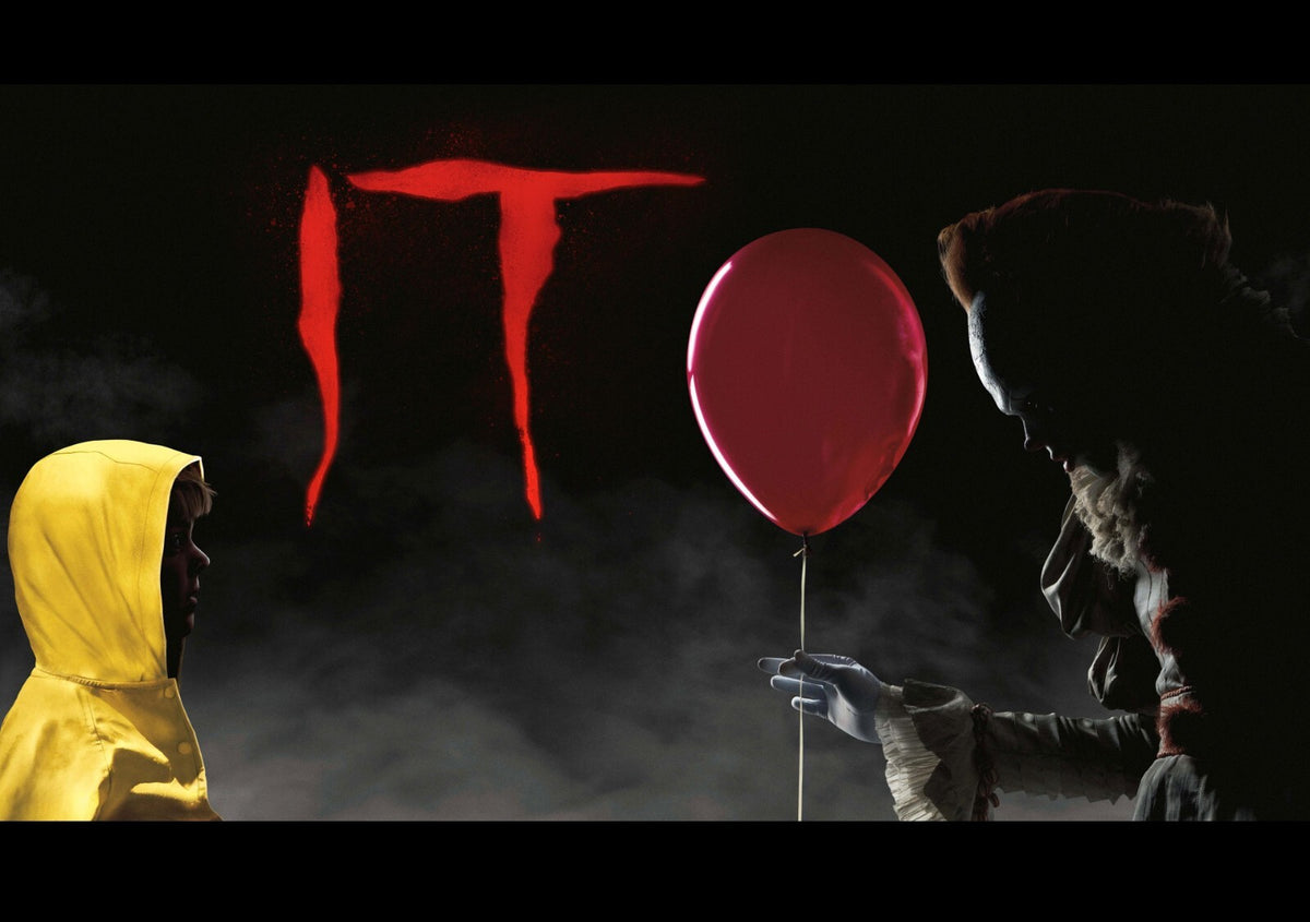 IT 2017 Movie Poster | Georgie Facing Pennywise and a Red Balloon - Movies & TV Poster