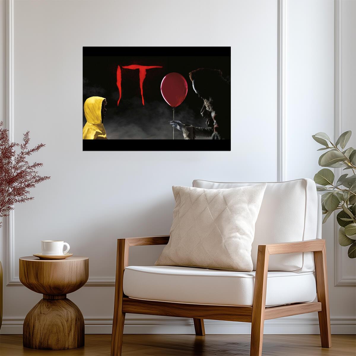 IT 2017 Movie Poster | Georgie Facing Pennywise and a Red Balloon - Movies & TV Poster