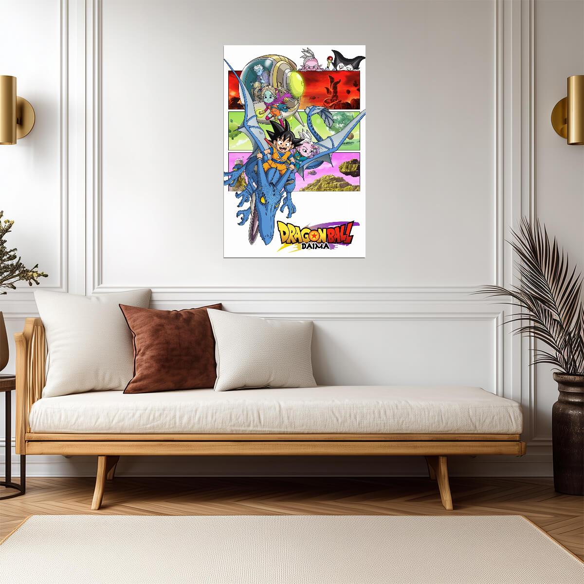 Dragon Ball Daima Anime Poster | Goku Mini Riding a Blue Dragon - Anime Poster