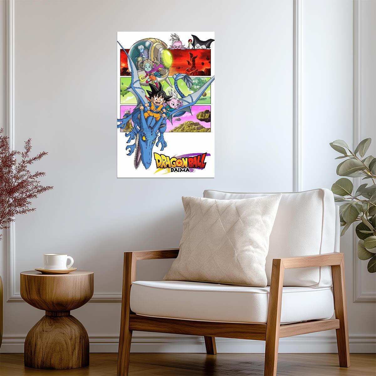 Dragon Ball Daima Anime Poster | Goku Mini Riding a Blue Dragon - Anime Poster