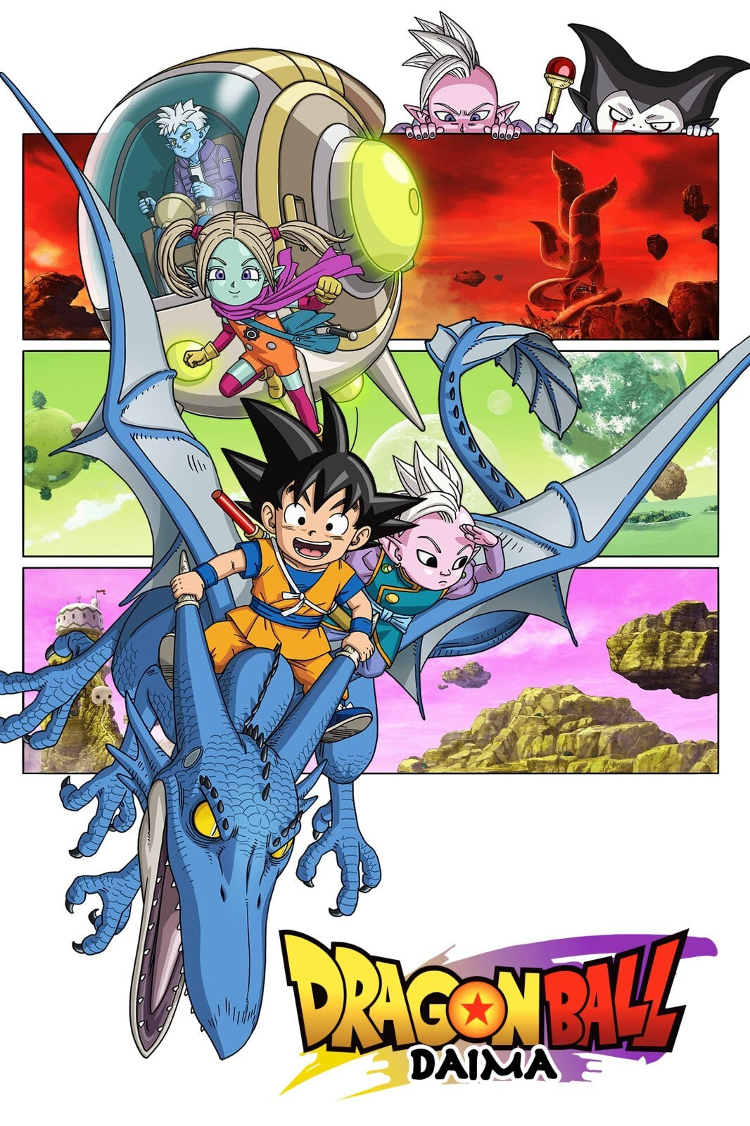 Dragon Ball Daima Anime Poster | Goku Mini Riding a Blue Dragon - Anime Poster
