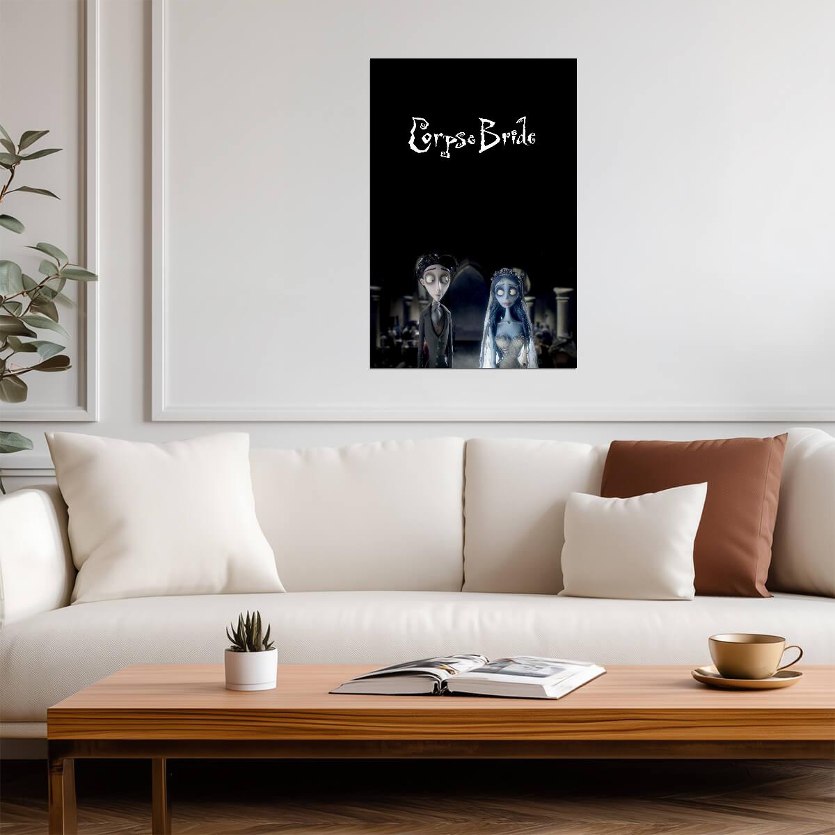 Corpse Bride Animated Movie Poster | Victor and Emily in the Graveyard - Movies & TV Poster