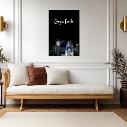 Corpse Bride Animated Movie Poster | Victor and Emily in the Graveyard - Movies & TV Poster