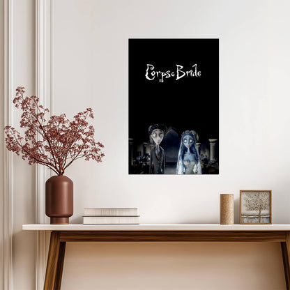 Corpse Bride Animated Movie Poster | Victor and Emily in the Graveyard - Movies & TV Poster