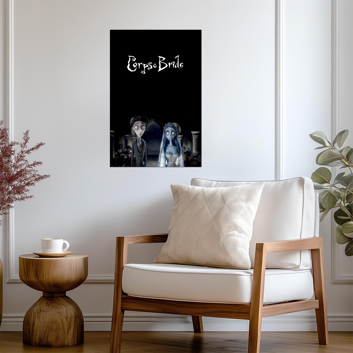 Corpse Bride Animated Movie Poster | Victor and Emily in the Graveyard - Movies & TV Poster