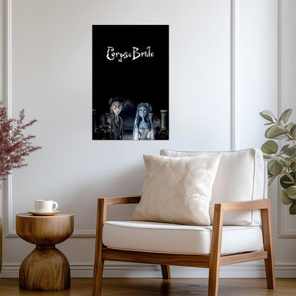 Corpse Bride Animated Movie Poster | Victor and Emily in the Graveyard - Movies & TV Poster