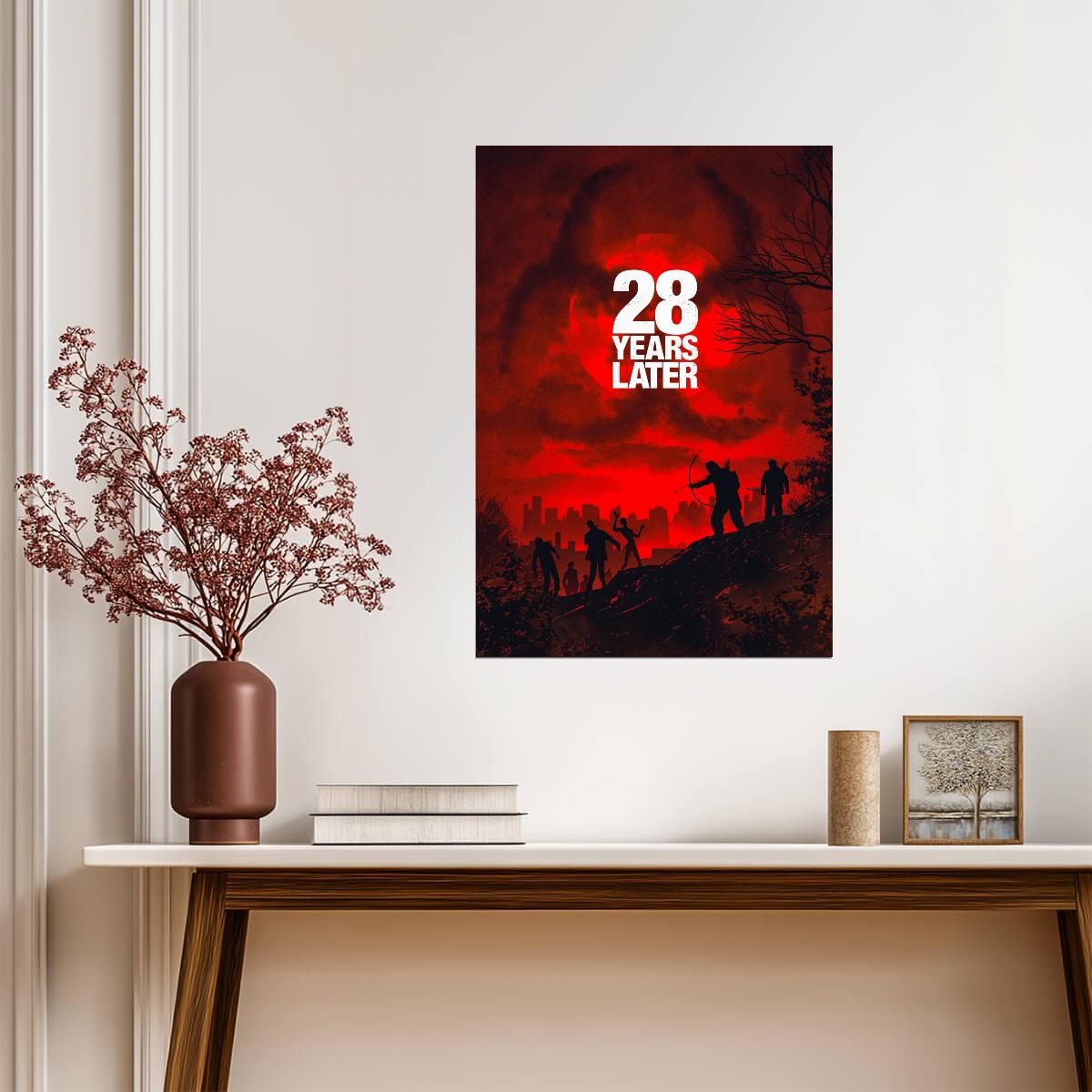28 Years Later Poster | Survivors and Ruined City at Sunset - Movies & TV Poster