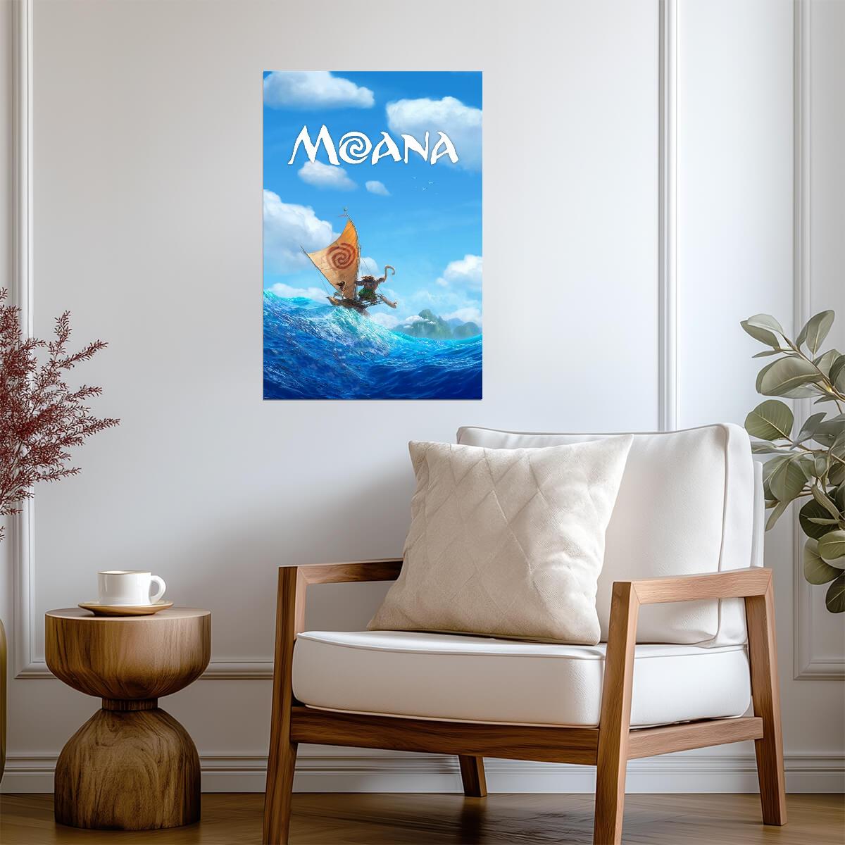 Moana 2016 Movie Poster | Canoe on the Open Ocean - Movies & TV Poster