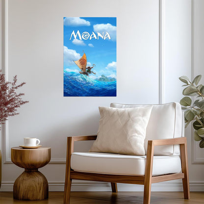 Moana 2016 Movie Poster | Canoe on the Open Ocean - Movies & TV Poster