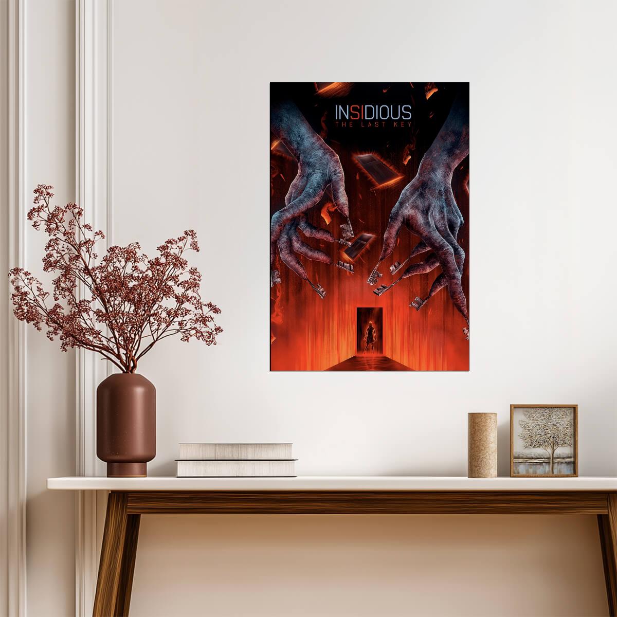 Insidious The Last Key Movie Poster | Key-Fingered Hands Above a Doorway - Movies & TV Poster
