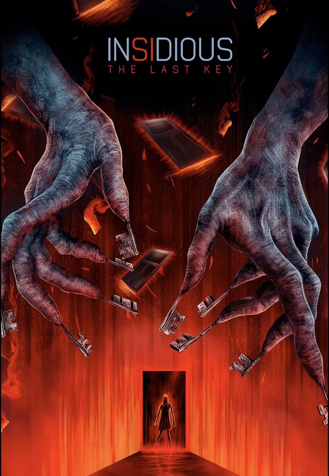 Insidious The Last Key Movie Poster | Key-Fingered Hands Above a Doorway - Movies & TV Poster