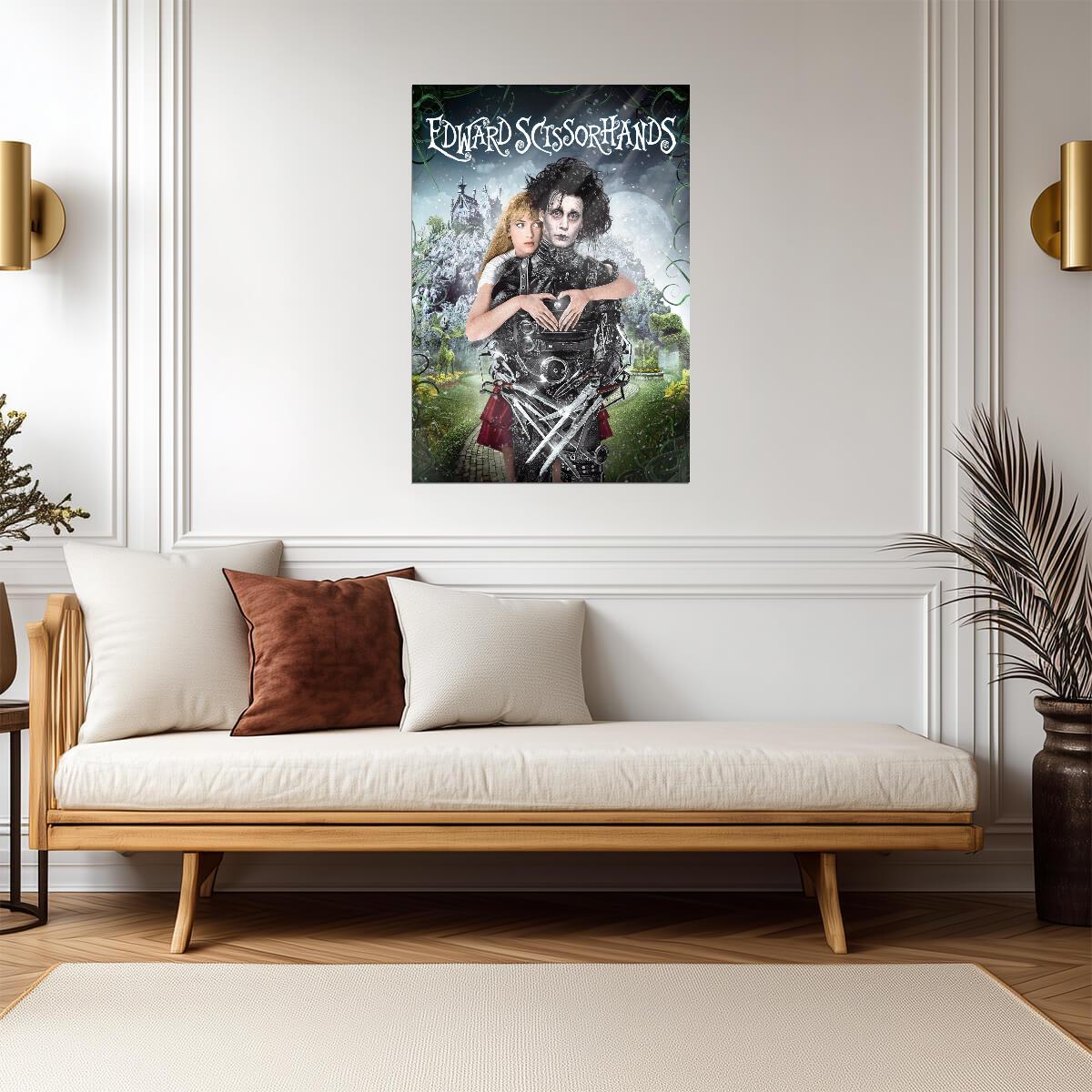 Edward Scissorhands Movie Poster | Johnny Depp and Winona Ryder in the Garden - Movies & TV Poster