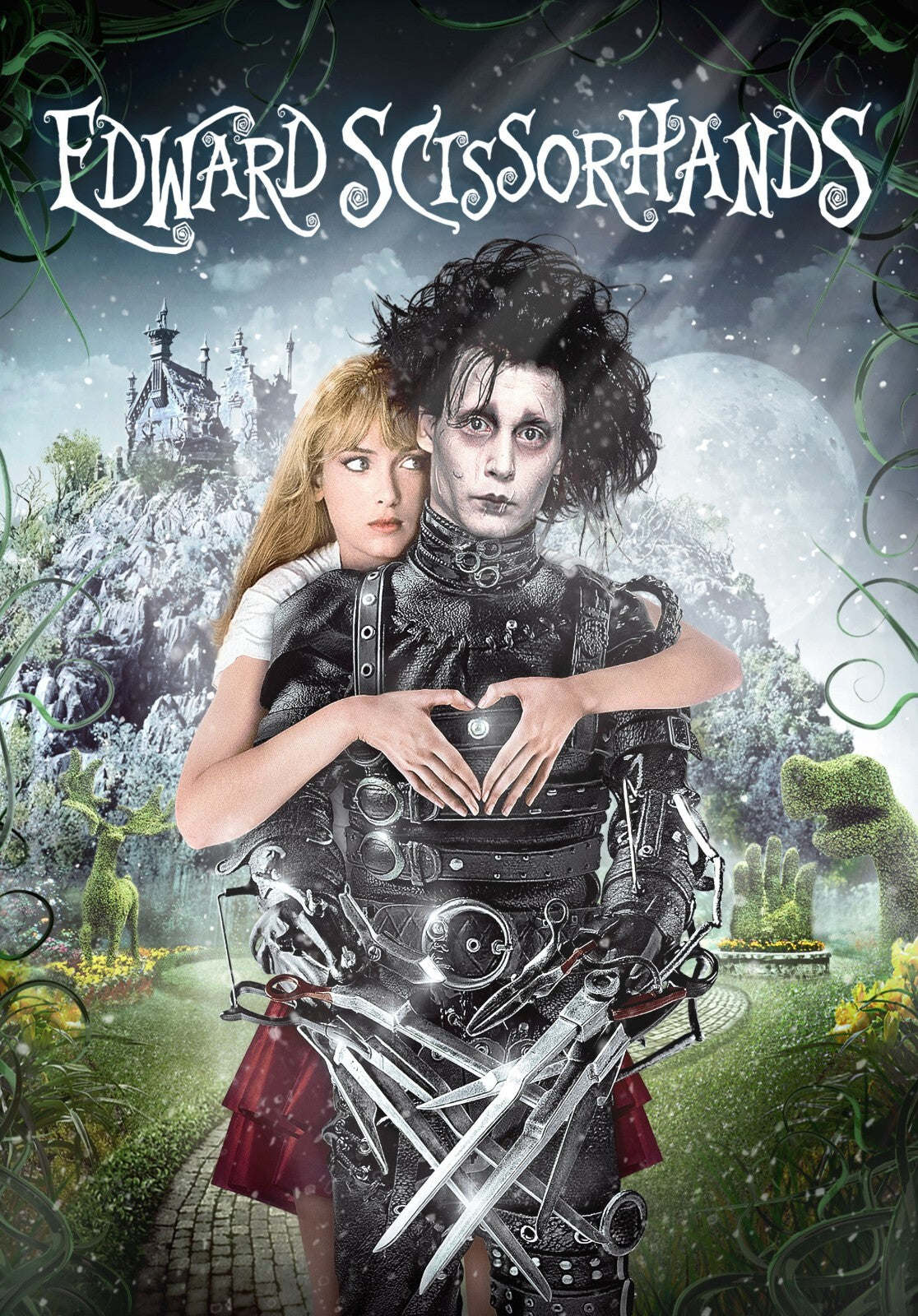 Edward Scissorhands Movie Poster | Johnny Depp and Winona Ryder in the Garden - Movies & TV Poster