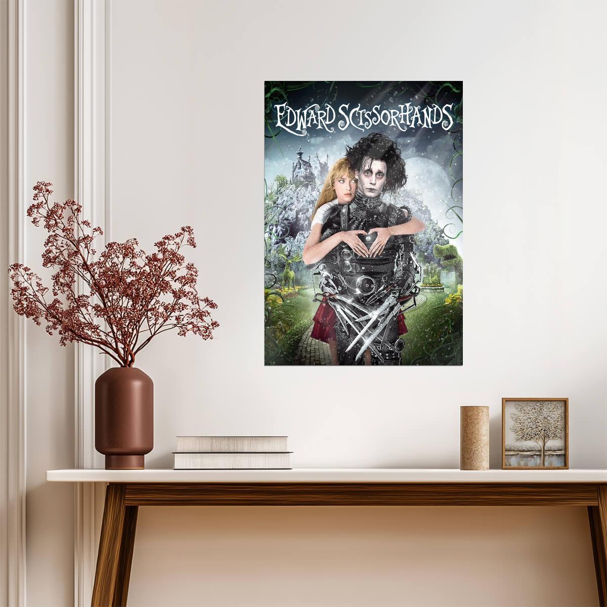 Edward Scissorhands Movie Poster | Johnny Depp and Winona Ryder in the Garden - Movies & TV Poster